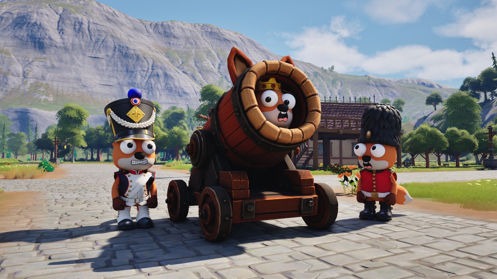 Foxalot screenshot: A fox peeks out of the cannon