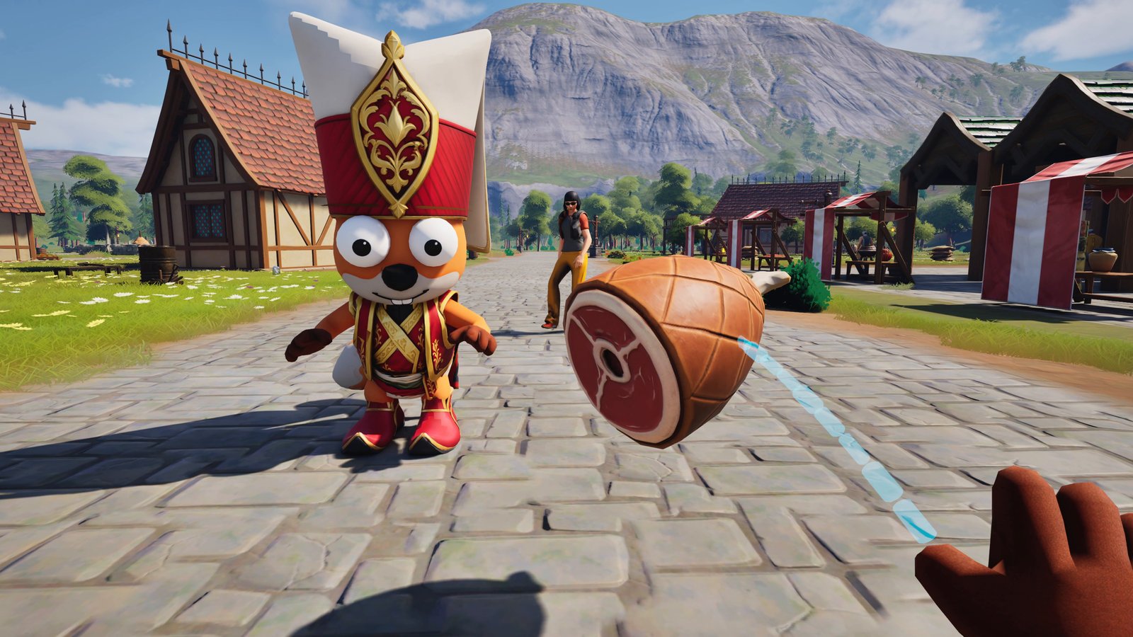 Foxalot screenshot: First-person view: lifting a ham