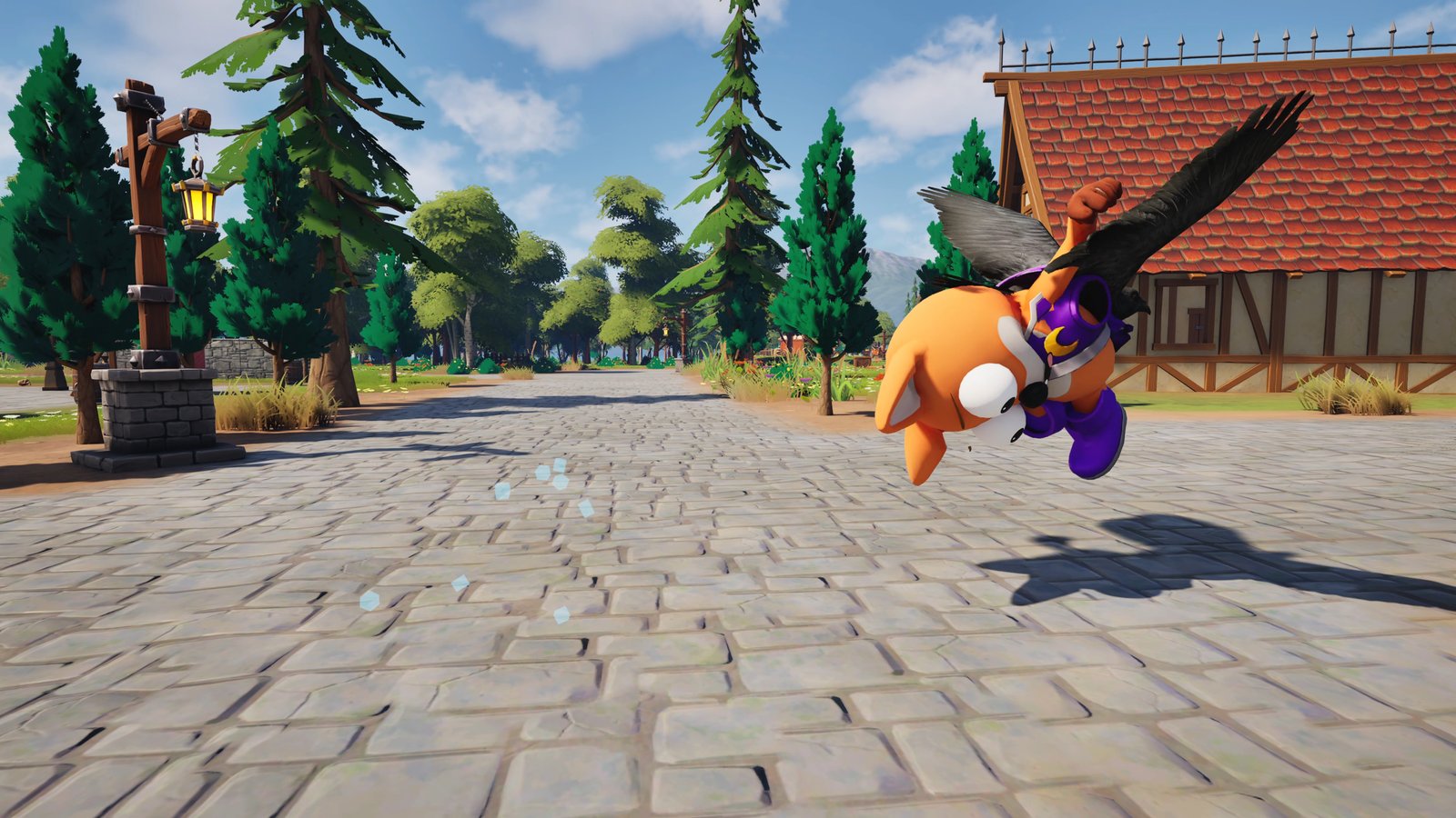 Foxalot screenshot: A crow snatches a fox off the road