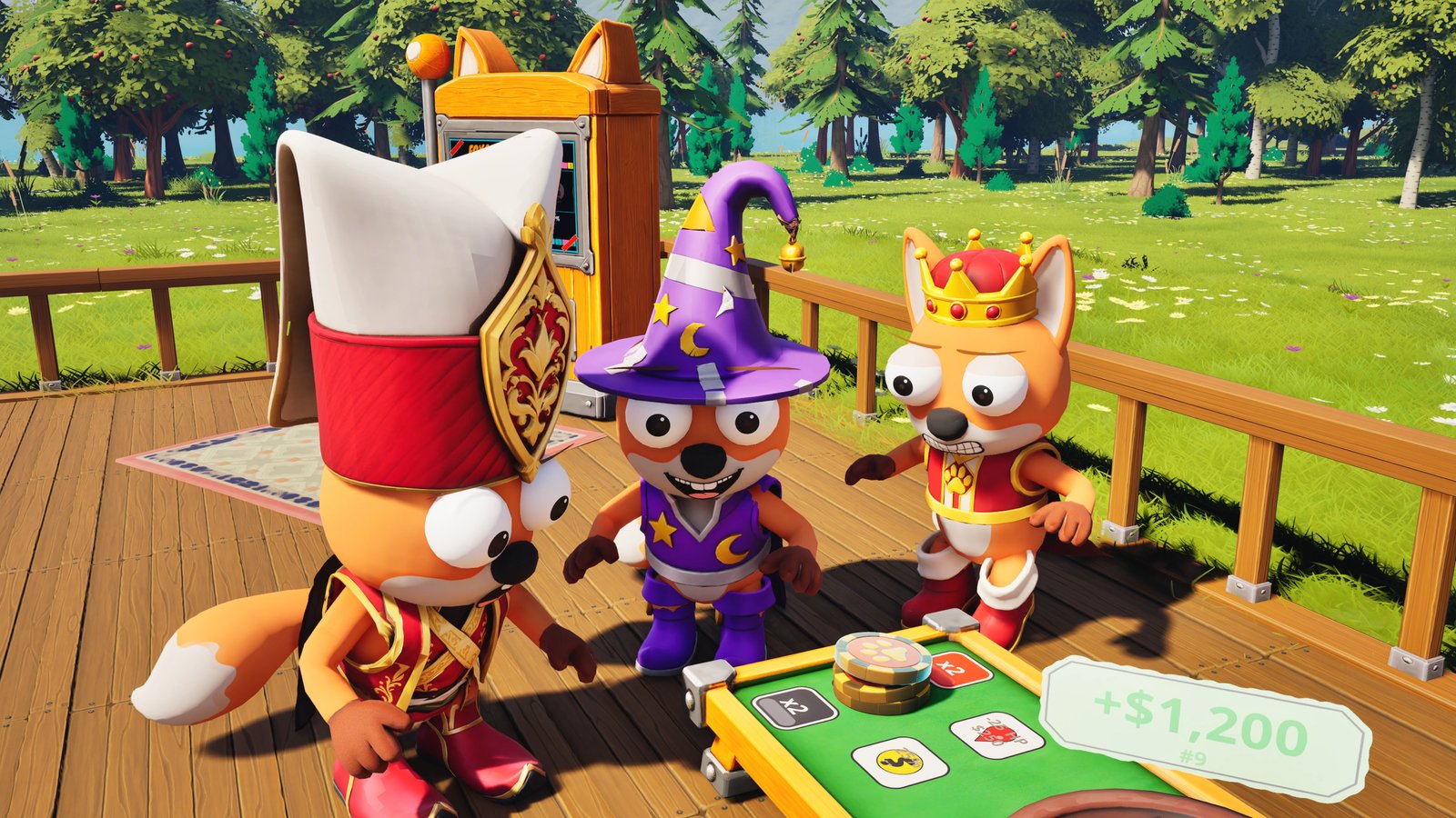 Foxalot screenshot: Three foxes win $1,200 at roulette