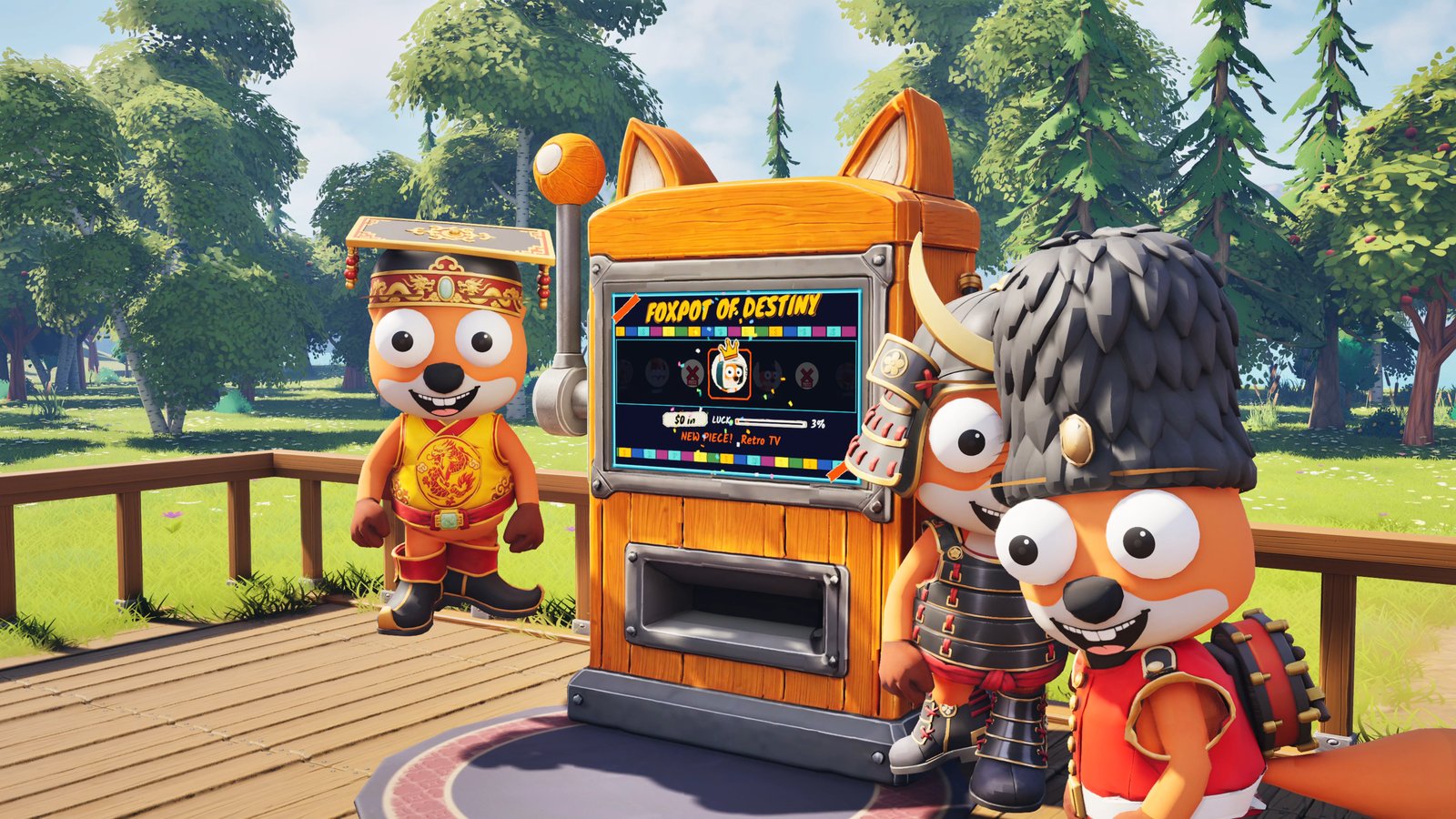 Foxalot screenshot: Foxes crowd the Foxpot slot machine